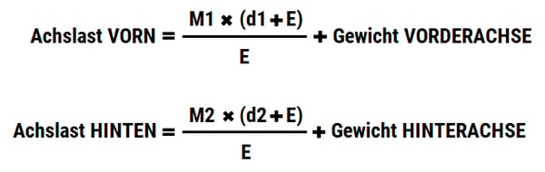 Formel zur Berechnung des Gewichts einer Achse